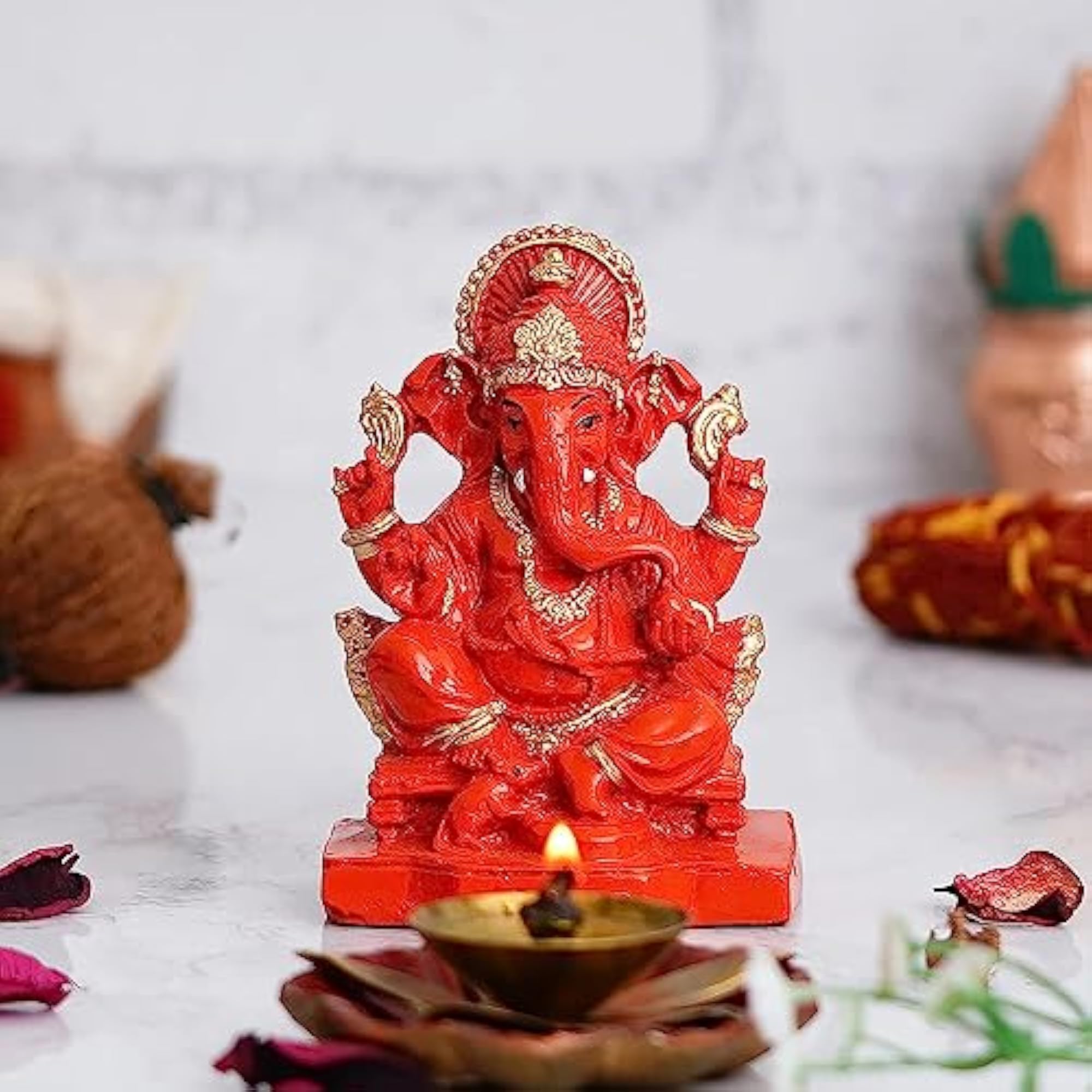 3pc Premium Rakhi Set with Ganesha Statue, Rakshabandhan Gift